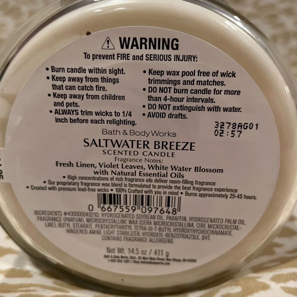 Saltwater Breeze 3 Wick Candle